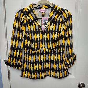 Pinup Girl Yellow House Harlequin Lauren Top